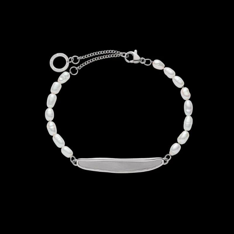 Bracelets Avec Gravure | Bracelets En Perles^PAUL HEWITT Engravable Plate Pearl Bracelet