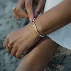 Bracelets Avec Gravure | Bracelets En Perles^PAUL HEWITT Engravable Plate Pearl Bracelet
