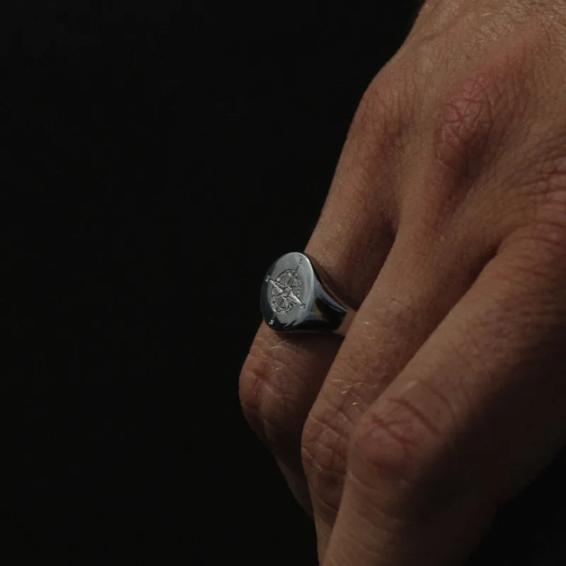 Anneaux^PAUL HEWITT Men's Signet Windrose Bague