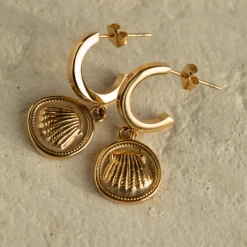 Boucles D'oreilles^PAUL HEWITT Scallop Coin Boucle d'oreille