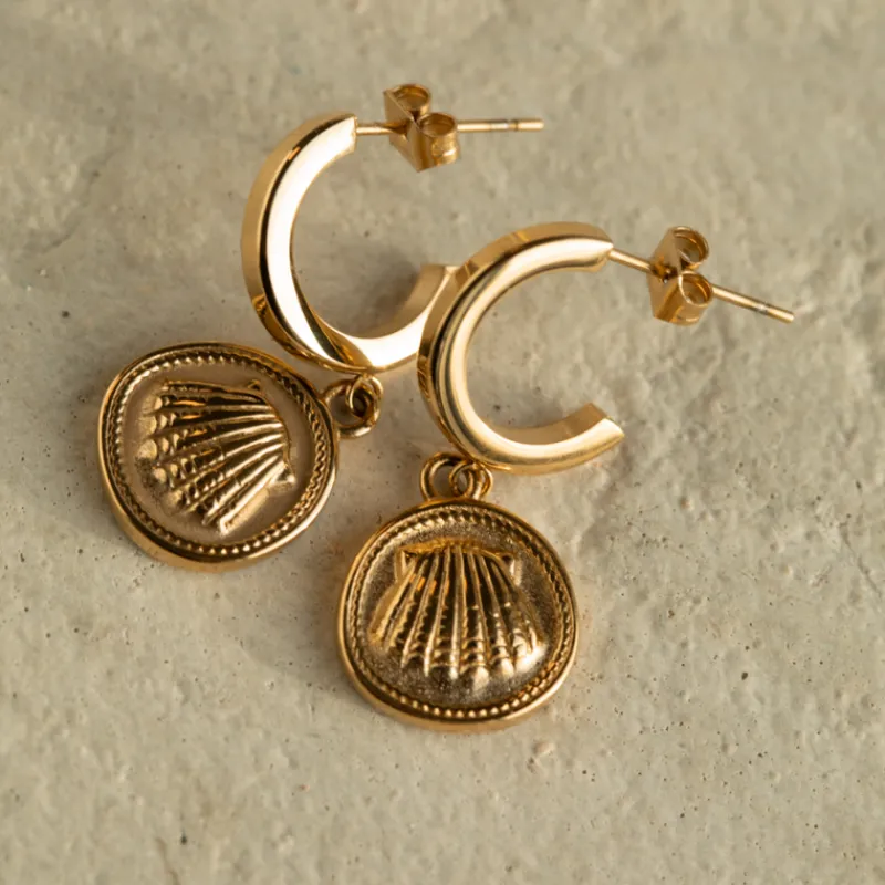 Boucles D'oreilles^PAUL HEWITT Scallop Coin Boucle d'oreille