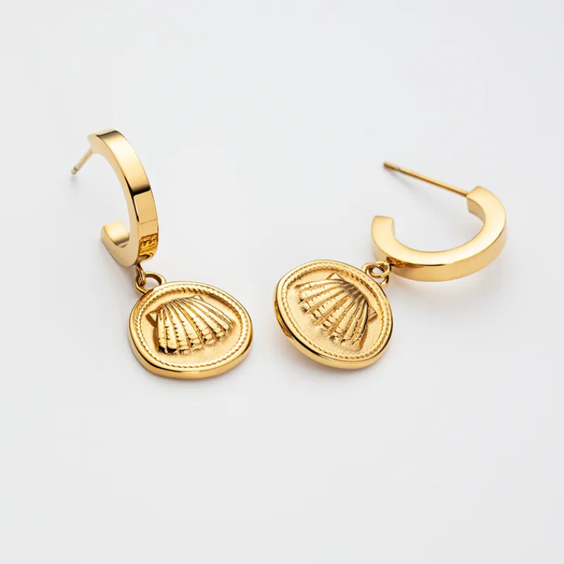 Boucles D'oreilles^PAUL HEWITT Scallop Coin Boucle d'oreille