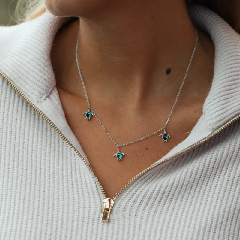 Colliers^PAUL HEWITT Turtle Aquamarine Collier