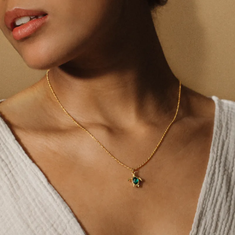 Colliers^PAUL HEWITT Turtle Mono Aquamarine Collier
