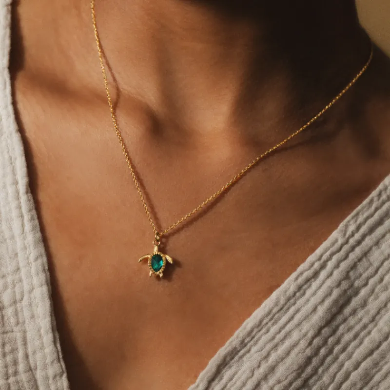 Colliers^PAUL HEWITT Turtle Mono Aquamarine Collier